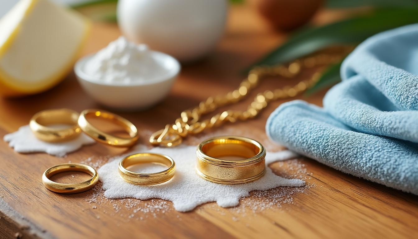 découvrez des recettes de grand-mère naturelles et efficaces pour redonner éclat et brillance à vos bijoux en or, facilement et sans produits chimiques.