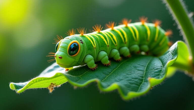 La chenille verte : découvrez tout sur ce futur papillon aux impacts nuisibles