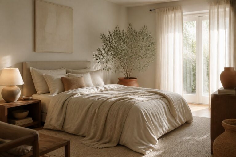 Chambre cocooning en beige et blanc : 35 idées inspirantes pour un havre de douceur