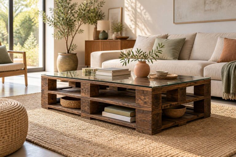 Idées ingénieuses pour créer une table basse unique à partir de palettes recyclées