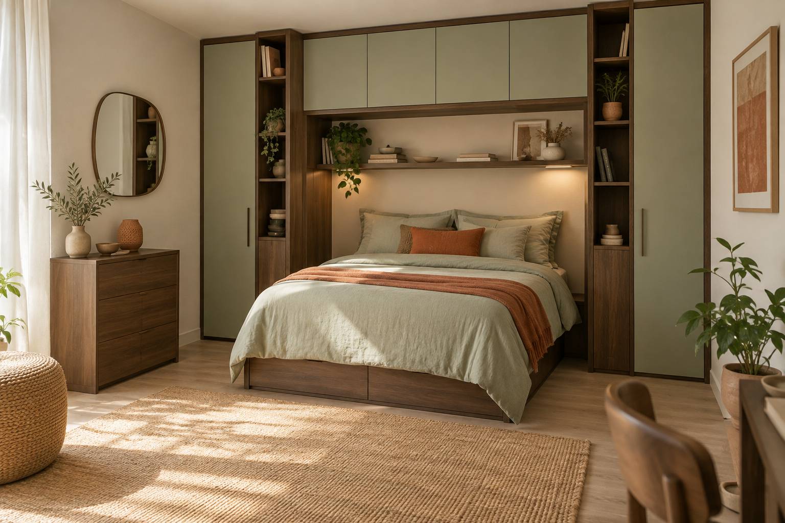 Illustration éditoriale du sujet : Lit pont : 15 astuces ingénieuses pour optimiser l'espace dans une petite chambre