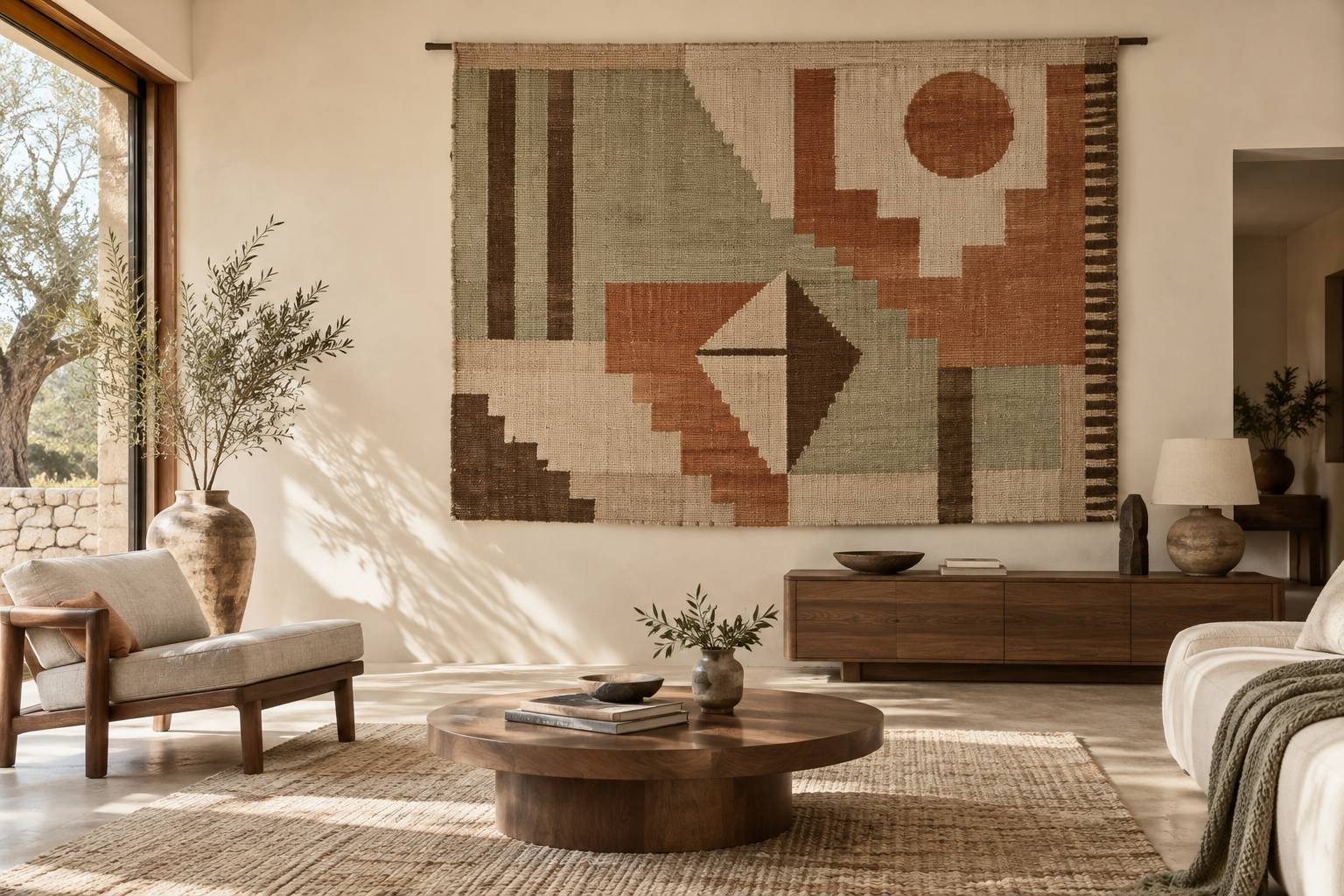 Illustration éditoriale du sujet : Tapis muraux : l'art raffiné de sublimer vos murs avec élégance