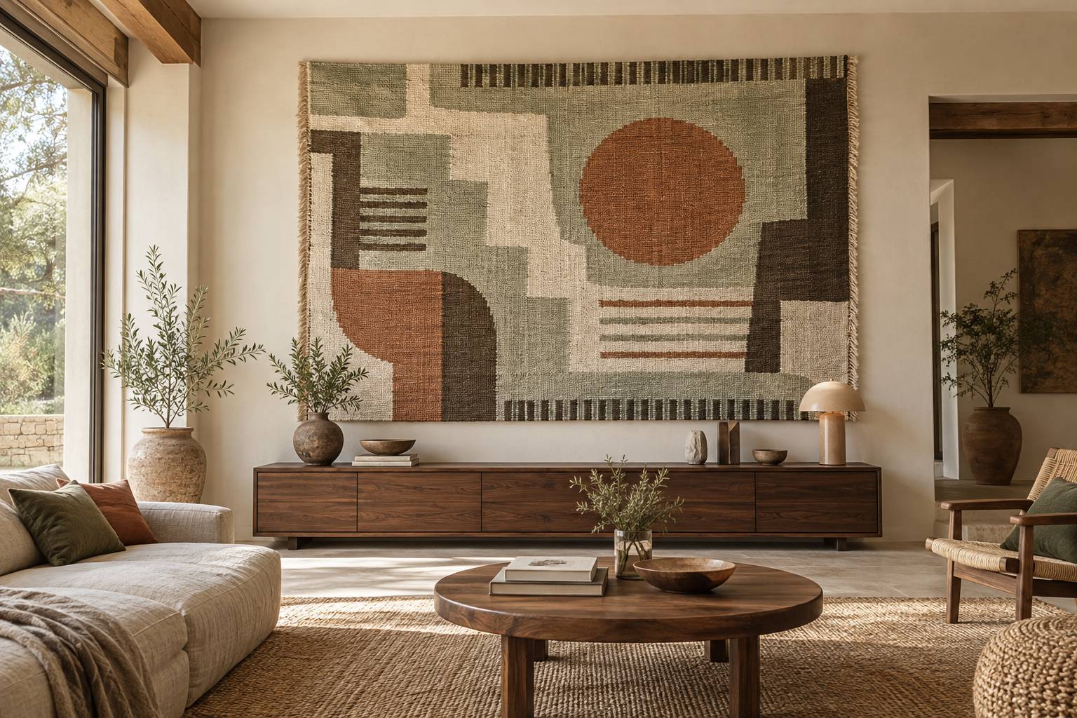 Illustration éditoriale du sujet : Tapis muraux : l'art raffiné de sublimer vos murs avec élégance