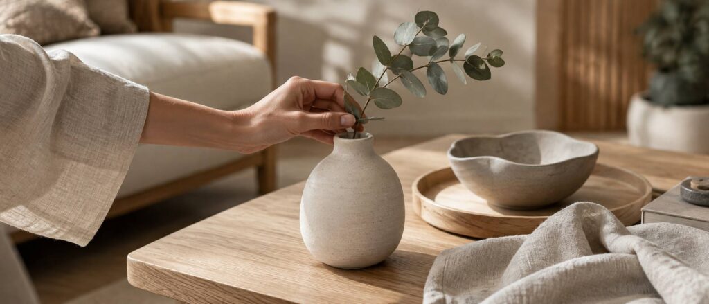 Plan de détail illustrant le sujet de l'article : Style Japandi : 10 astuces pour insuffler une ambiance zen et minimali
